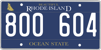 RI license plate 800604