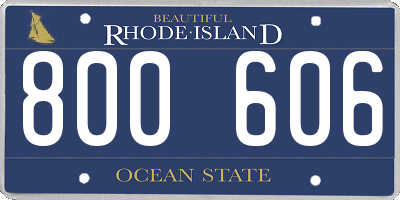 RI license plate 800606