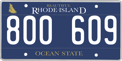RI license plate 800609