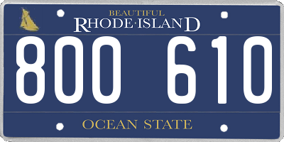 RI license plate 800610