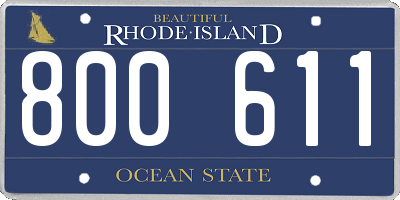 RI license plate 800611