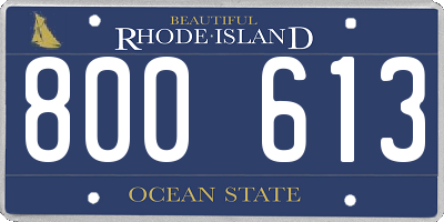 RI license plate 800613