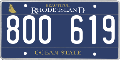 RI license plate 800619