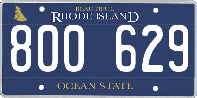 RI license plate 800629
