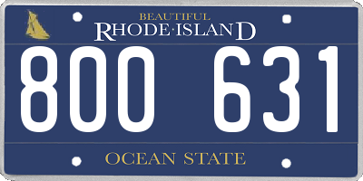 RI license plate 800631