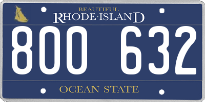 RI license plate 800632