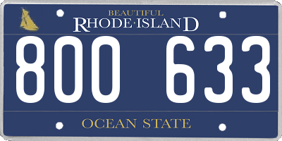 RI license plate 800633