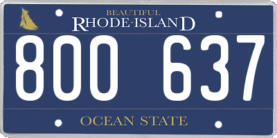 RI license plate 800637