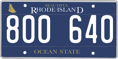 RI license plate 800640