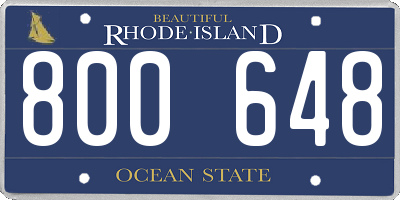 RI license plate 800648
