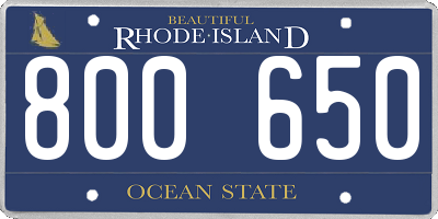 RI license plate 800650