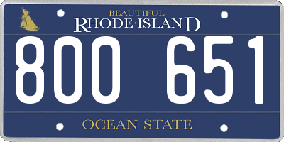 RI license plate 800651