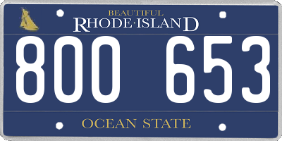 RI license plate 800653