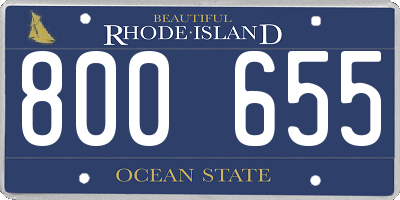 RI license plate 800655