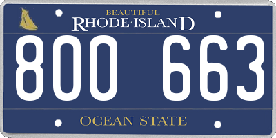 RI license plate 800663