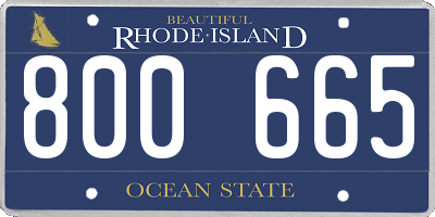 RI license plate 800665