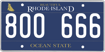 RI license plate 800666