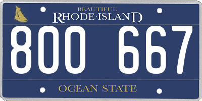 RI license plate 800667