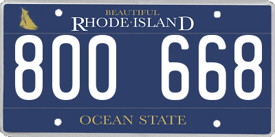 RI license plate 800668