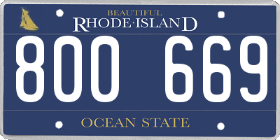 RI license plate 800669