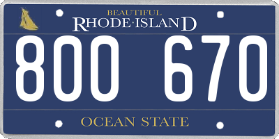 RI license plate 800670