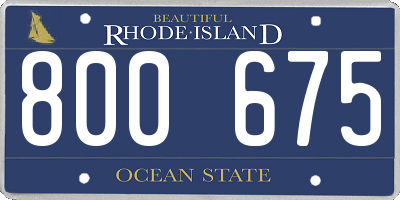 RI license plate 800675