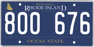 RI license plate 800676