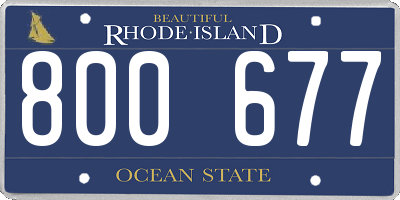 RI license plate 800677