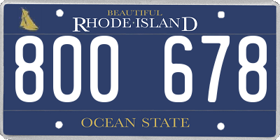 RI license plate 800678