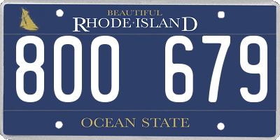 RI license plate 800679