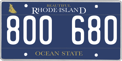 RI license plate 800680