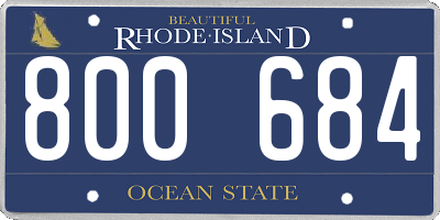 RI license plate 800684