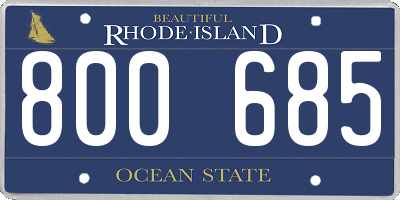 RI license plate 800685