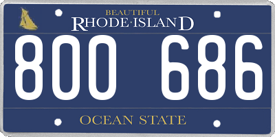 RI license plate 800686