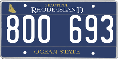 RI license plate 800693