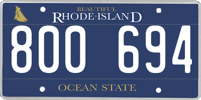 RI license plate 800694