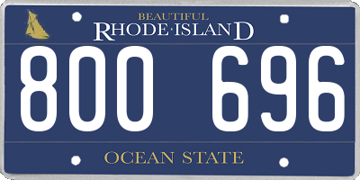 RI license plate 800696