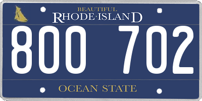 RI license plate 800702
