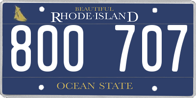 RI license plate 800707