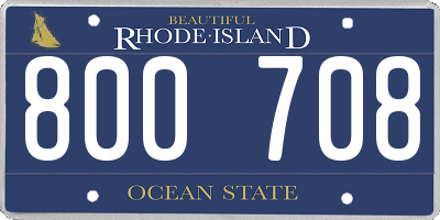 RI license plate 800708