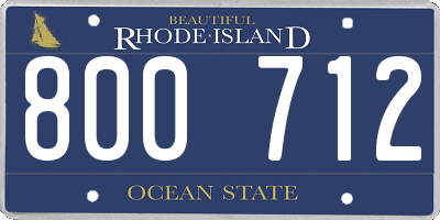 RI license plate 800712