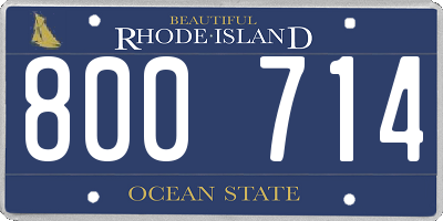 RI license plate 800714