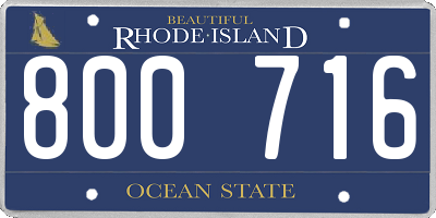 RI license plate 800716