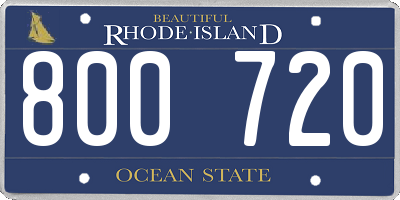 RI license plate 800720