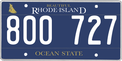 RI license plate 800727