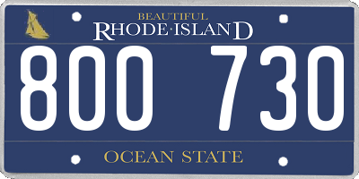 RI license plate 800730