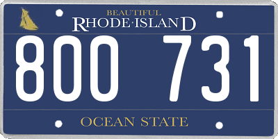 RI license plate 800731