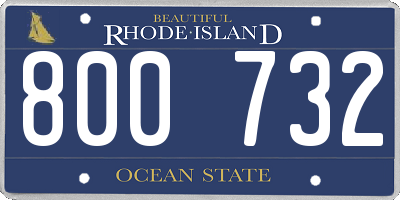 RI license plate 800732