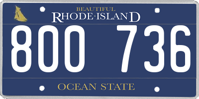 RI license plate 800736