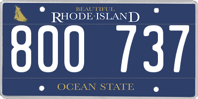 RI license plate 800737